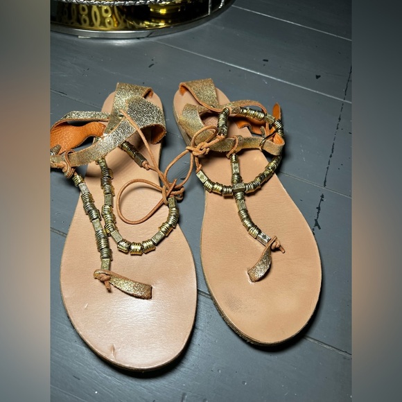 Ancient Greek Sandals Gold Size 40 - Picture 2 of 5